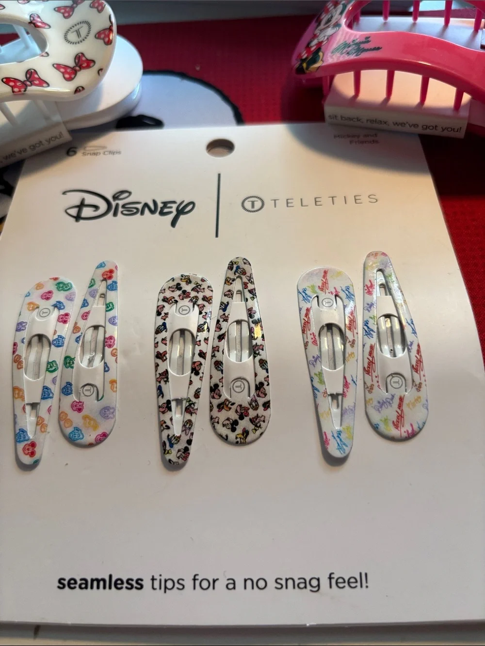 Disney Teleties Girls' Printed Snap Hair Clips - Multicolor